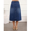 image:imageButton Front Cargo Denim Skirt Women Retro A Line Midi Long Jean Skirt with Utility PocketsDark Blue