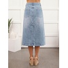 image:imageButton Front Cargo Denim Skirt Women Retro A Line Midi Long Jean Skirt with Utility PocketsLight Blue
