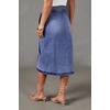 image:imageWomen Summer Long Denim Skirt Wrap High Wisted Side Slit Pencil Maxi Jean Skirt with BeltBlue