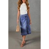 image:imageWomen Summer Long Denim Skirt Wrap High Wisted Side Slit Pencil Maxi Jean Skirt with BeltBlue