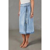 image:imageWomen Summer Long Denim Skirt Wrap High Wisted Side Slit Pencil Maxi Jean Skirt with BeltLight Blue