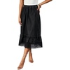 image:imageWomen Eyelet Lace Patchwork Jean Skirt Side Drawstring Denim Midi SkirtBlack