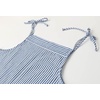 image:imageWomen Oversized Summer Casual Stripes Cargo Jumpsuit Wide Leg Bib Overall Striped Linen Pants Dungarees PocketBlue Stripe