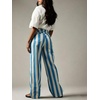 image:imageCHARTOU Women Loose Striped Jeans High Waisted Wide Leg Denim Pants with PocketsBlue