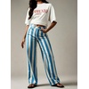 image:imageCHARTOU Women Loose Striped Jeans High Waisted Wide Leg Denim Pants with PocketsBlue