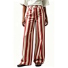 image:imageCHARTOU Women Loose Striped Jeans High Waisted Wide Leg Denim Pants with PocketsRed