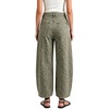 image:imageCHARTOU Women Y2k Barrel Jeans Loose High Rise Crop Wide Leg Seam Front Denim PantsGreen Leopard