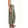 image:imageCHARTOU Women Y2k Barrel Jeans Loose High Rise Crop Wide Leg Seam Front Denim PantsGreen Leopard