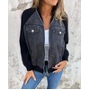 image:imageWomen Bomber Jacket Zip Up Denim Patchwork Varsity Baseball Denim JacketBlack
