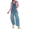 image:imageY2k Barrel Jeans Overalls Womens Boyfriend Denim Jumpsuit Cargo Patchwork Baggy Jeans Cropped PantsBlue