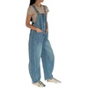 image:imageY2k Barrel Jeans Overalls Womens Boyfriend Denim Jumpsuit Cargo Patchwork Baggy Jeans Cropped PantsBlue