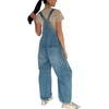 image:imageY2k Barrel Jeans Overalls Womens Boyfriend Denim Jumpsuit Cargo Patchwork Baggy Jeans Cropped PantsBlue