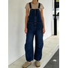 image:imageY2k Barrel Jeans Overalls Womens Boyfriend Denim Jumpsuit Cargo Patchwork Baggy Jeans Cropped PantsDark Blue