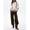 image:imageCHARTOU Women Argyle Sweater Cardigan Fall Crewneck Button Down Long Sleeve Knit TopBeige
