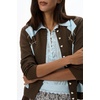 image:imageCHARTOU Women Argyle Sweater Cardigan Fall Crewneck Button Down Long Sleeve Knit TopCoffee