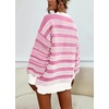 image:imageCHARTOU Women Contrast Striped Pullover Sweater 2025 Fall Outfits Oversized Knit Jumper TopsSolid Pink