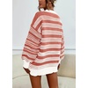 image:imageCHARTOU Women Contrast Striped Pullover Sweater 2025 Fall Outfits Oversized Knit Jumper TopsSolid Watermelon