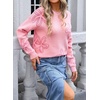 image:imageCHARTOU Women Cute Knitted Sweater Long Sleeve Crewneck Knit Sweater Pullover Floral Knitwear Jersey Jumper TopPink
