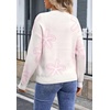 image:imageCHARTOU Women Cute Knitted Sweater Long Sleeve Crewneck Knit Sweater Pullover Floral Knitwear Jersey Jumper TopWhite