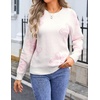 image:imageCHARTOU Women Cute Knitted Sweater Long Sleeve Crewneck Knit Sweater Pullover Floral Knitwear Jersey Jumper TopWhite