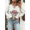 image:imageCHARTOU Women Floral Boho Sweater Pullover Oversized Long Sleeve KnitwearWhite