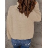 image:imageCHARTOU Women Loose Quarter Zip Pullover Sweater Half Zip Rib Knit Turtleneck Sweater Jumper TopApricot