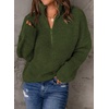 image:imageCHARTOU Women Loose Quarter Zip Pullover Sweater Half Zip Rib Knit Turtleneck Sweater Jumper TopArmy Green