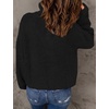 image:imageCHARTOU Women Loose Quarter Zip Pullover Sweater Half Zip Rib Knit Turtleneck Sweater Jumper TopBlack
