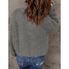 image:imageCHARTOU Women Loose Quarter Zip Pullover Sweater Half Zip Rib Knit Turtleneck Sweater Jumper TopDark Grey