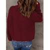 image:imageCHARTOU Women Loose Quarter Zip Pullover Sweater Half Zip Rib Knit Turtleneck Sweater Jumper TopWine Red