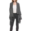 image:imageCHARTOU Women Tassel Shawl Wraps Poncho Sweater Knitted Fringe Open Front Kimono Cardigan Cowl NeckDark Grey
