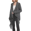 image:imageCHARTOU Women Tassel Shawl Wraps Poncho Sweater Knitted Fringe Open Front Kimono Cardigan Cowl NeckDark Grey