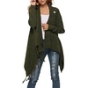 image:imageCHARTOU Women Tassel Shawl Wraps Poncho Sweater Knitted Fringe Open Front Kimono Cardigan Cowl NeckGreen