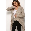 image:imageCHARTOU Women Tassel Shawl Wraps Poncho Sweater Knitted Fringe Open Front Kimono Cardigan Cowl NeckKhaki