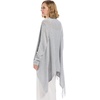 image:imageCHARTOU Women Tassel Shawl Wraps Poncho Sweater Knitted Fringe Open Front Kimono Cardigan Cowl NeckLight Grey