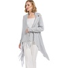 image:imageCHARTOU Women Tassel Shawl Wraps Poncho Sweater Knitted Fringe Open Front Kimono Cardigan Cowl NeckLight Grey
