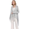 image:imageCHARTOU Women Tassel Shawl Wraps Poncho Sweater Knitted Fringe Open Front Kimono Cardigan Cowl NeckLight Grey