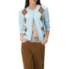 image:imageCHARTOU Women Argyle Sweater Cardigan Fall Crewneck Button Down Long Sleeve Knit TopLight Blue
