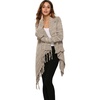 image:imageCHARTOU Women Tassel Shawl Wraps Poncho Sweater Knitted Fringe Open Front Kimono Cardigan Cowl NeckKhaki