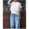 image:imageCHARTOU Women Faux Fur Fuzzy Cropped Sweater Vest Fall Winter Stand Collar Zipper Up Sleeveless Outwear CoatWhite