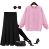 image:imageWomen Knit Midi Skirt Ribbed Knitted Skirt High Waisted Trendy Sweater Skirt Bodycon Pencil SkirtBlack