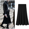 image:imageWomen Knit Midi Skirt Ribbed Knitted Skirt High Waisted Trendy Sweater Skirt Bodycon Pencil SkirtBlack