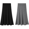 image:imageWomen Knit Midi Skirt Ribbed Knitted Skirt High Waisted Trendy Sweater Skirt Bodycon Pencil SkirtGrey