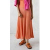 image:imageWomen Long Winter Sweater Skirt Elastic Waist Accordion Pleated Pencil Knit SkirtOrange