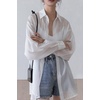 image:imageWomens Sexy See Through Back TieKnot Sheer Mesh Oversized Beach Blouse ShirtWhite