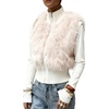 image:imageCHARTOU Women Faux Fur Fuzzy Cropped Sweater Vest Fall Winter Stand Collar Zipper Up Sleeveless Outwear CoatPink