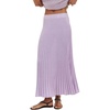 image:imageWomen Long Winter Sweater Skirt Elastic Waist Accordion Pleated Pencil Knit SkirtPurple
