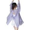 image:imageWomens Sexy See Through Back TieKnot Sheer Mesh Oversized Beach Blouse ShirtPurple