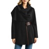 image:imageWomens Wool Blend Cardigan Coat Belted Shawl Collar Long Sleeve OuterwearBlack