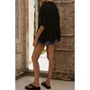 image:imageWomen Ruffle Peplum Summer Tops V Neck Tie Front Short Sleeve T Shirts Casual BlousesBlack